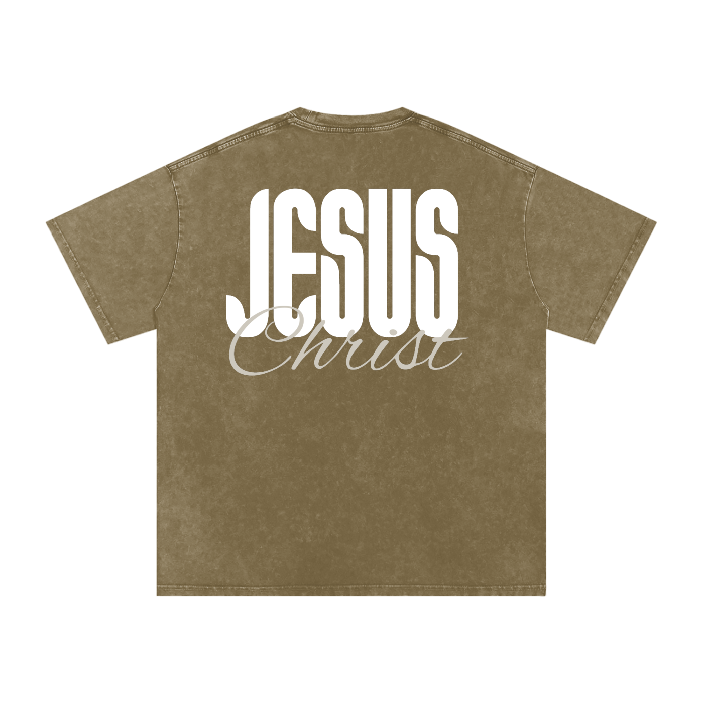 One name - Jesus | Snow Washed Oversized Cotton T-Shirt