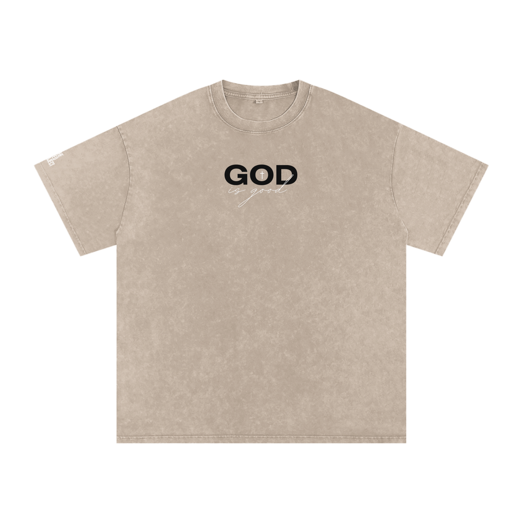 God is good | Snow Washed Oversized Cotton T-Shirt