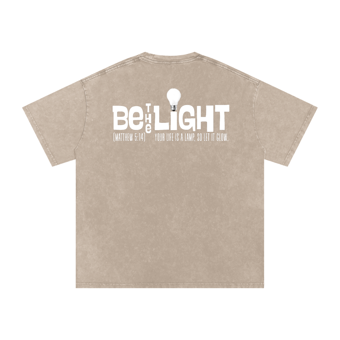 Be the Light | Snow Washed Oversized Cotton T-Shirt