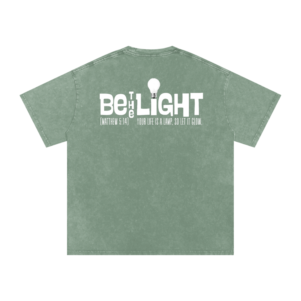 Be the Light | Snow Washed Oversized Cotton T-Shirt