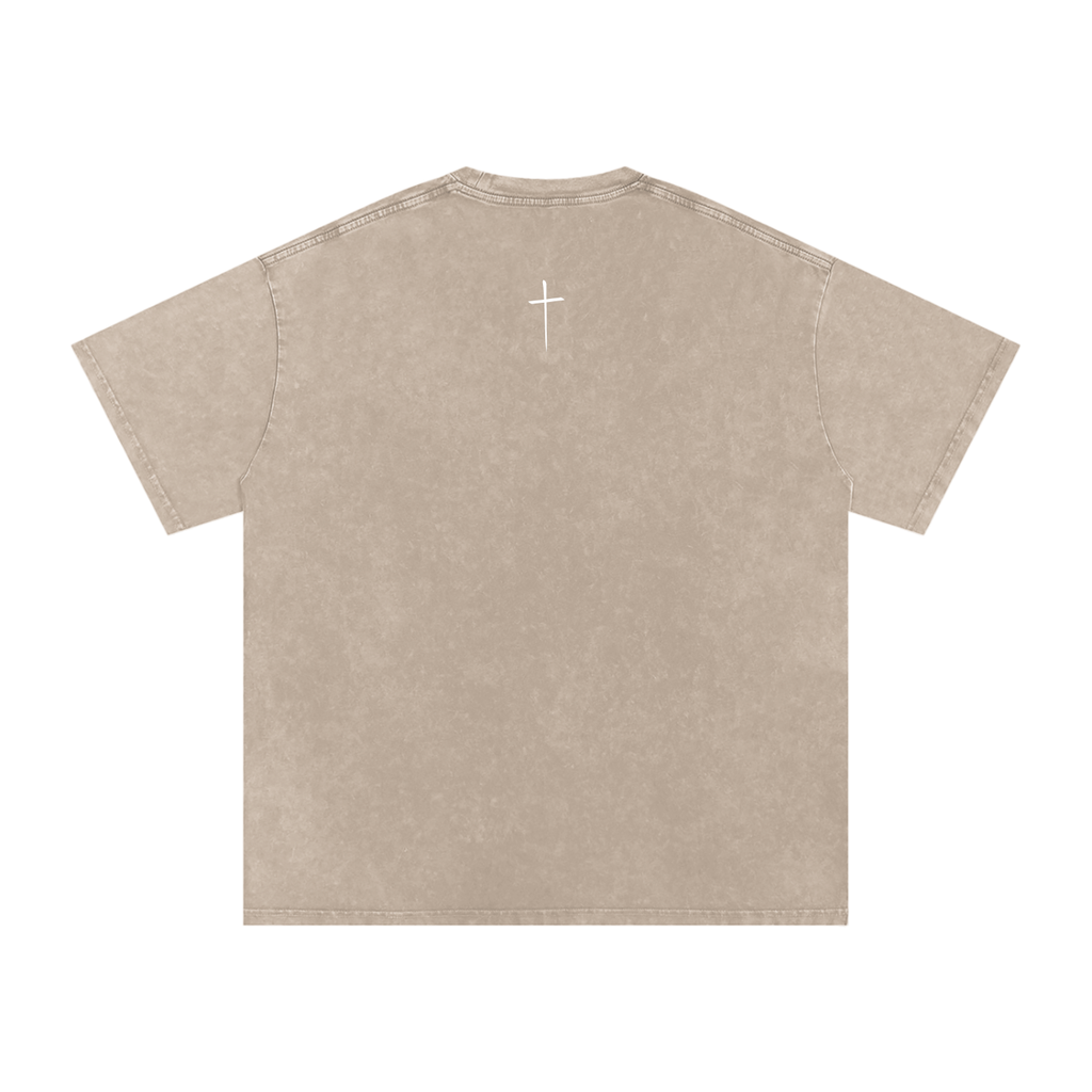 The Cross changed everything | Snow Washed Oversized Cotton T-Shirt