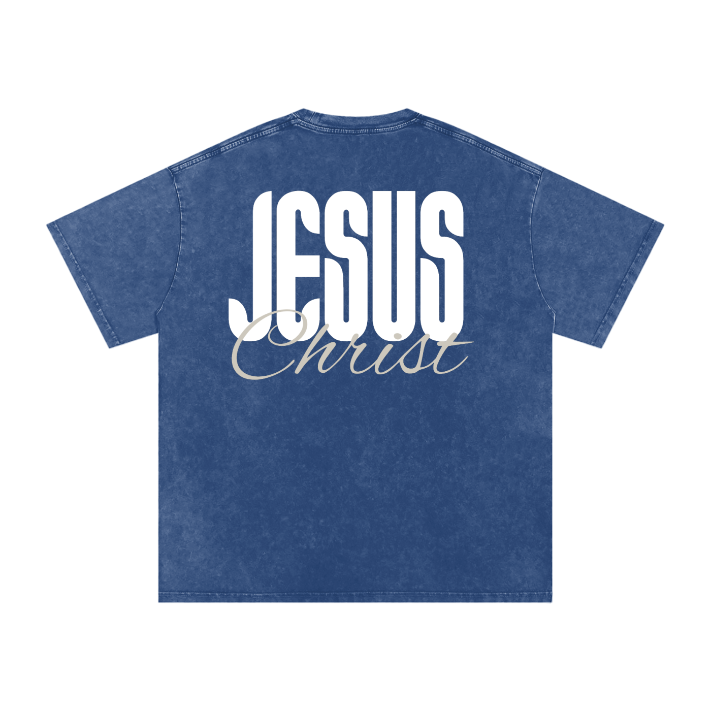 One name - Jesus | Snow Washed Oversized Cotton T-Shirt