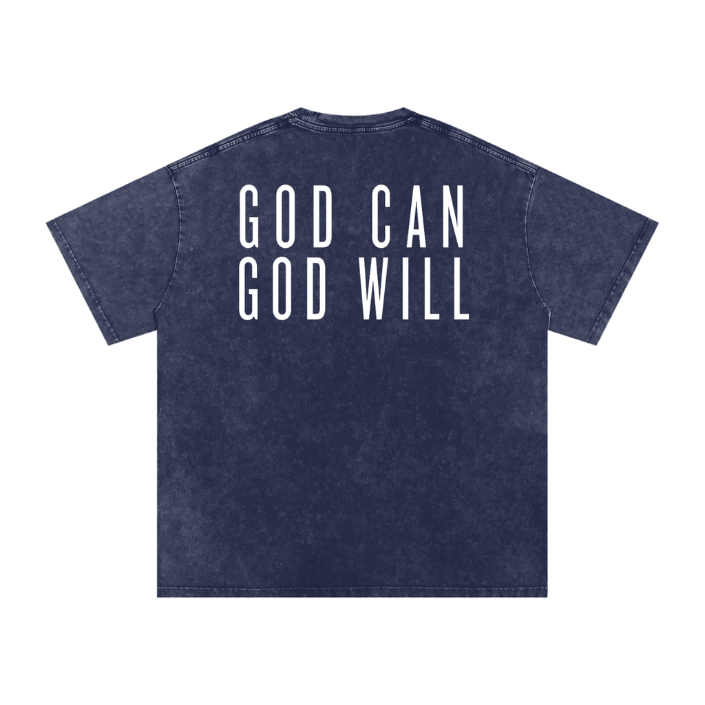 God can, God will | Special Edition | Snow Washed Oversized Cotton T-Shirt