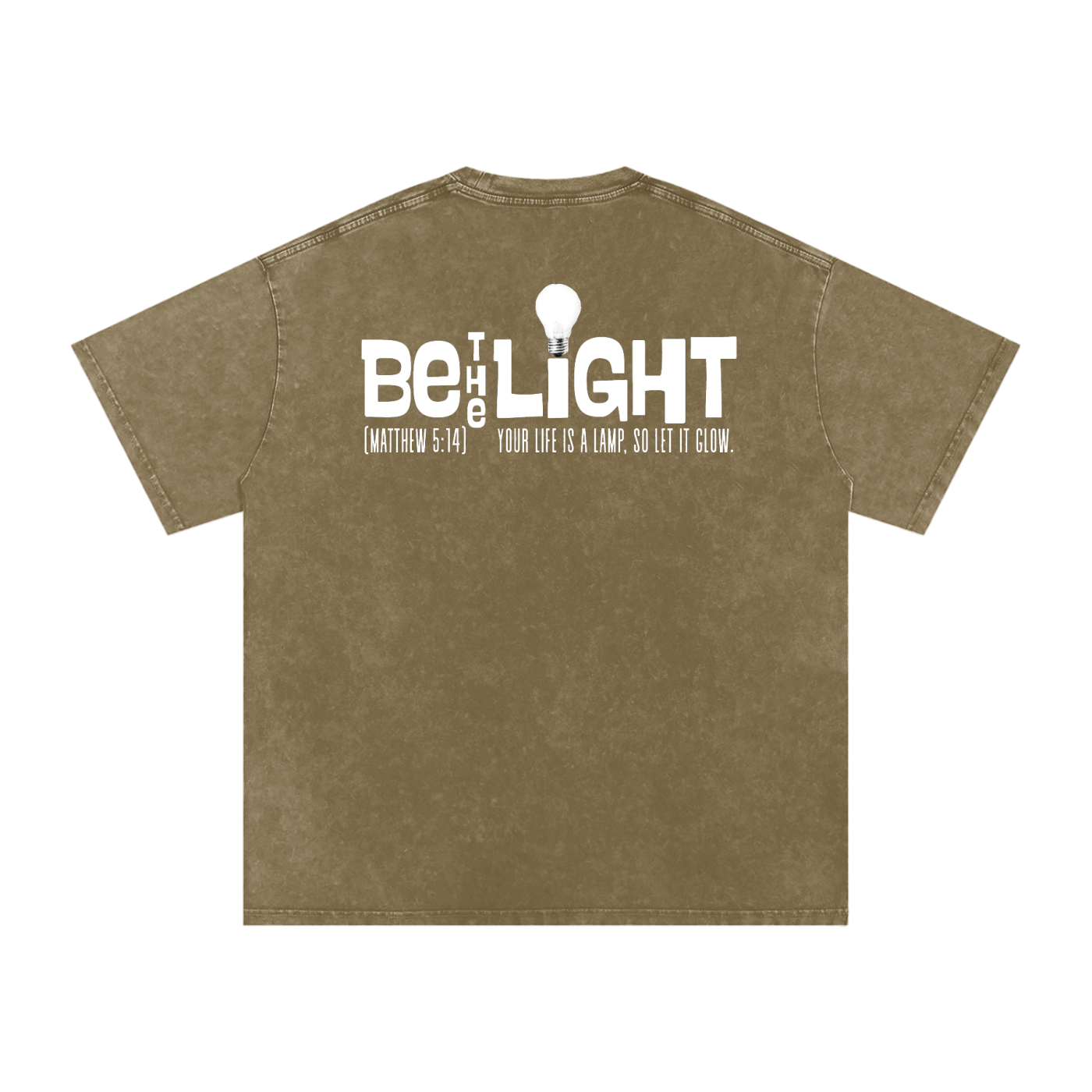 Be the Light | Snow Washed Oversized Cotton T-Shirt