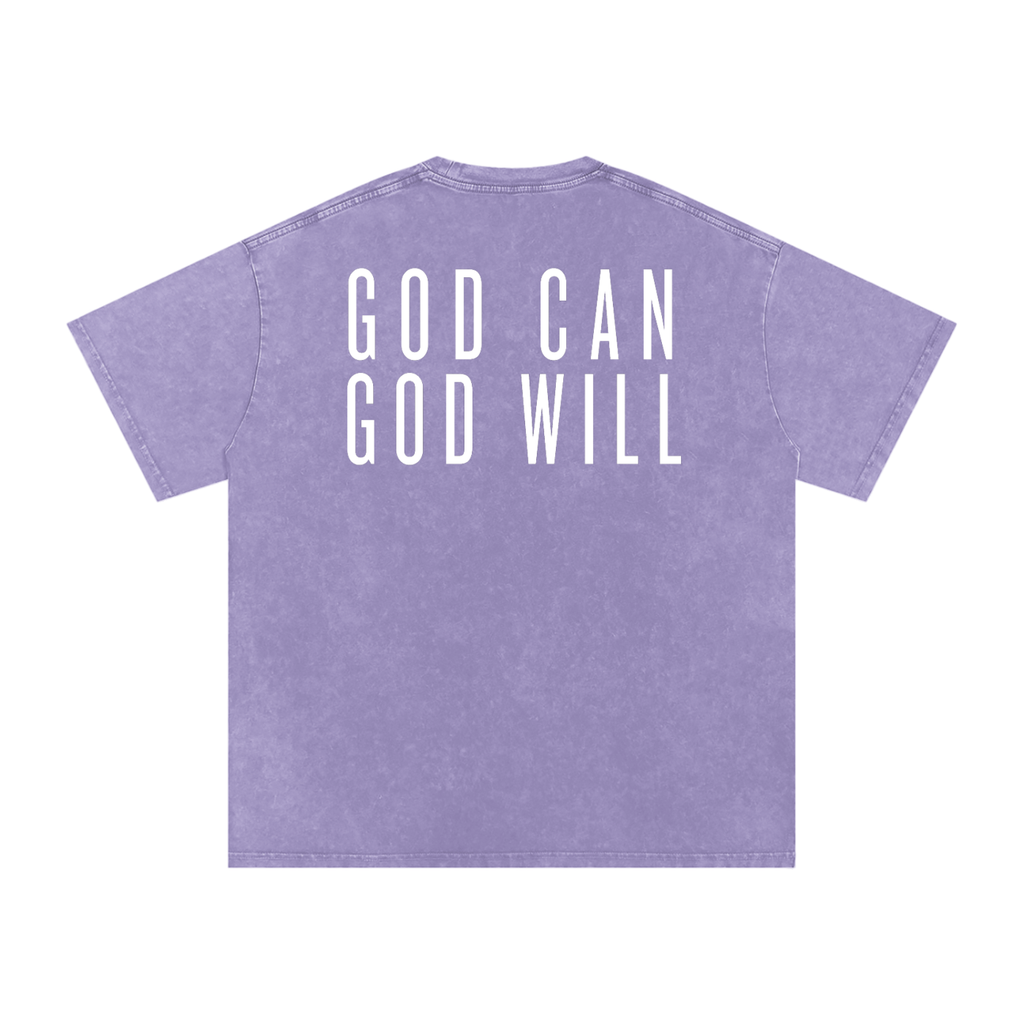 God can, God will | Special Edition | Snow Washed Oversized Cotton T-Shirt